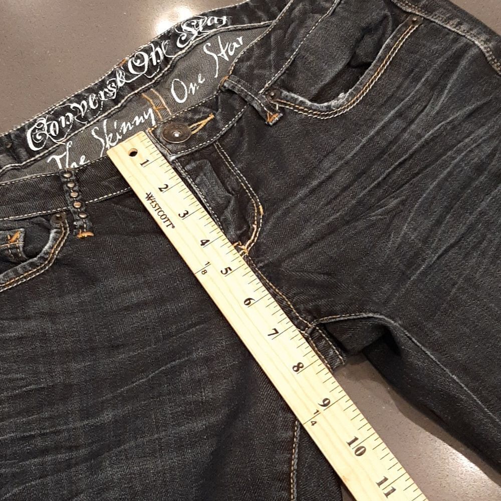 Converse "The Skinny One Star" Dark Denim Jeans - Picture 10 of 11